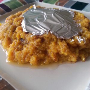Bread Halwa with Silver paper