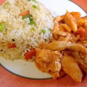 Chicken Manchurian with egg-fried rice